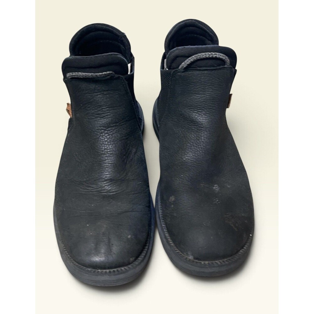 Hey Dude Boots Men's 7 Branson Craft Leather Black Slip On Chelsea Comfort
